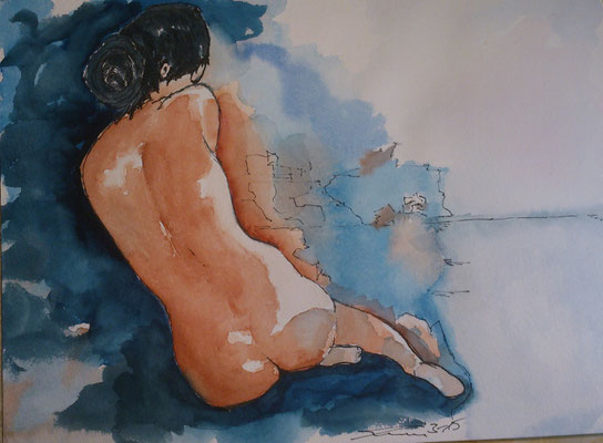 Badetag, 3-15, Aquarell, 30x40cm