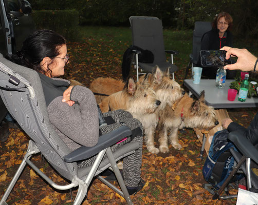 Die drei Gaffer Charly, Mona und Betty hoffen auf was Leckeres 