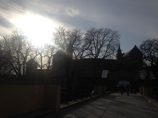 Die Festung Akershus im Sonnenuntergang