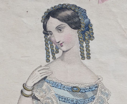 1840s parted hair with lace cap