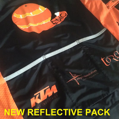 Custom printed Pro cycle jersey with optional NEW Reflective Pack rear pocket strip for improved visibility.