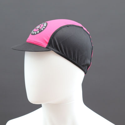 Custom printed 53-11 cycle cap side view with breathable Dry-Lite fabric for warmer cycling conditions.