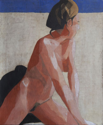 14-Baigneuse -mars 2019- tempera sur toile-44x37 cm