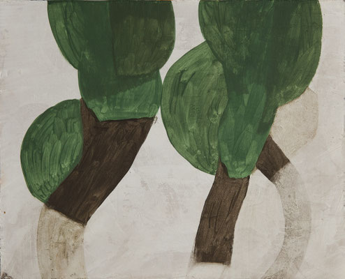 51- Drole de plante 2-août 2022- tempera sur toile-35x28cm