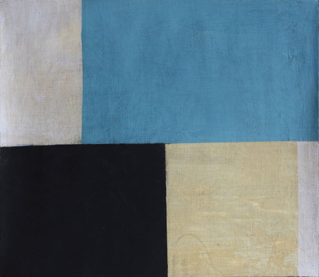 19-Bleu sulfate-noir-blanc-mars 2014-tempera s toile-46,5x43cm