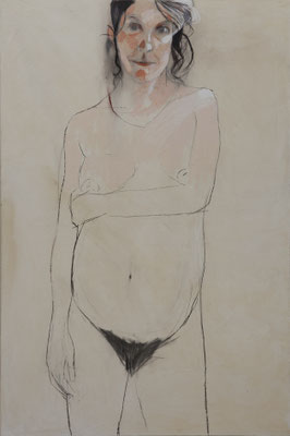 3-Lise enceinte -21 fevrier 2020-pastel sur toile-120x80cm