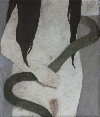 27-Eve- avril 2022- huile et tempera sur toile-37x32cm