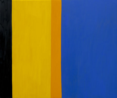 43- Deux jaunes et bleu- sept2020- tempera et huile sur toile-100 x 120 cm