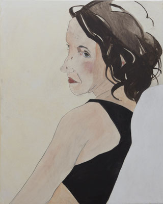 6- Lise de profil- fevrier mars 2020-  huile sur toile-100x80cm