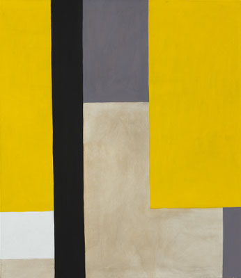 19-Jaune et gris- mars 2019- tempera sur toile-150x130cm