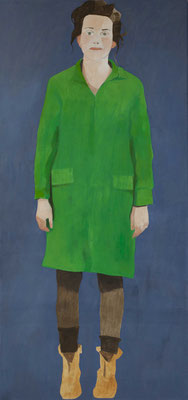 10-Lise à la robe verte-avril 2016- huile et tempera sur toile-165x78cm