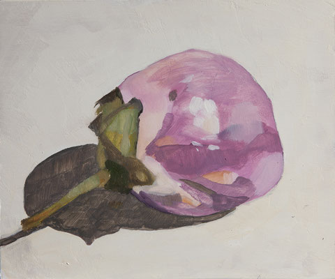 9-Aubergine rose, septembre 2024, huile sur bois, 25x30cm