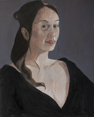 20-Manon au peignoir noir - mai 2021- huile sur toile-100x80cm