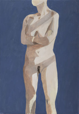 49-Nu à la fenêtre ( Ysaline)- Aout 2019- tempera et huile sur toile-100x70 cm 