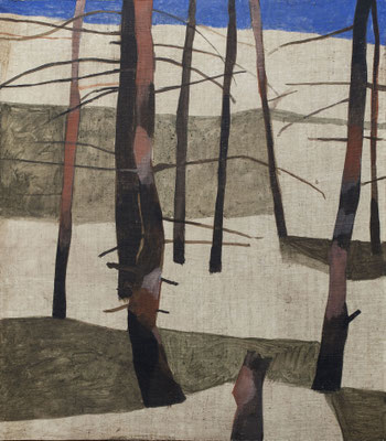 22-Arbres- juin 2019- tempera sur toile-40x35 cm
