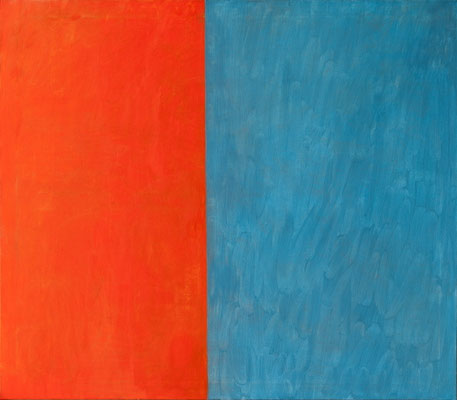 69- Bleu sulfate et rouge cadmium -29 mai 2014-Bleu sulfate et huile sur toile- 140x160cm