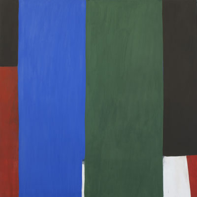 26-Bleue et verte - 29 -31 juillet 2020- Tempera sur toile- 130x130cm