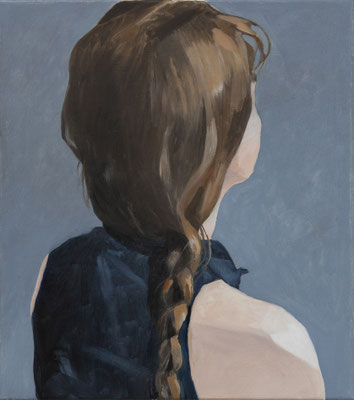 24-La tresse - mars 2022- huile sur toile-45x40cm