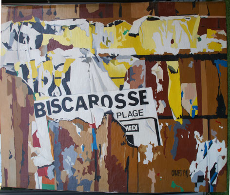 La cabane du landais 2. Acrylique sur toile. 95 x 119 cm. Acrylique sur toile marouflée bois.1250 €