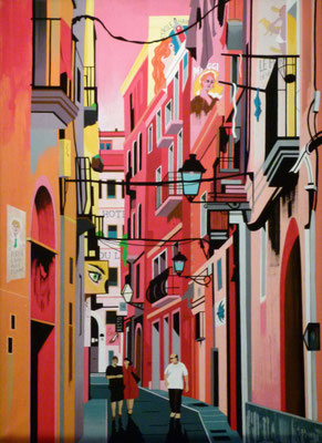 Rue sans titre. Acrylique sur toile. Collection privée.