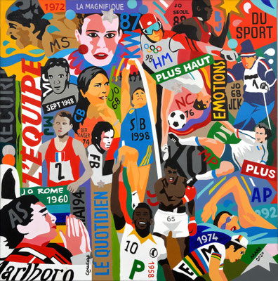 Triptyque. Acrylique sur toile. 80 x 240 cm. Collection privée