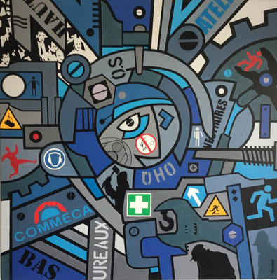 Acrylique sur toile. 90 x 90 cm. Collection privée