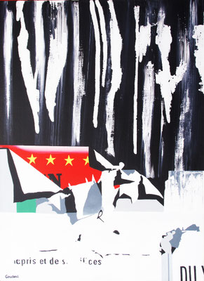 Après le passage du cirque. Acrylique sur toile. 74 x 100 cm. 750 €