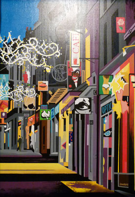 Rue de l'hôtel. Acrylique sur toile. Collection privée