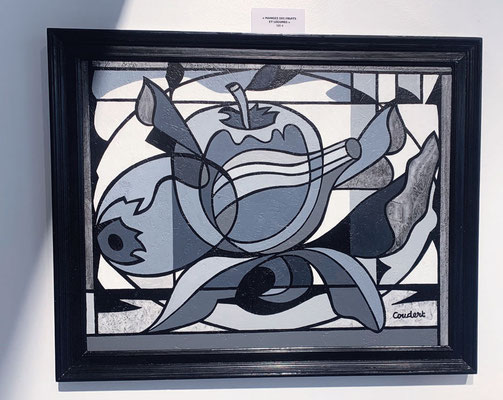 Mangez des fruits et des légumes. Acrylique opaque et diluée sur bois. 64 x 70 cm. 500 €