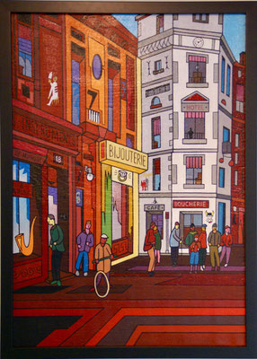 La Maison Blanche. Acrylique sur bois encadré. 80 x 114 cm. 1000 €