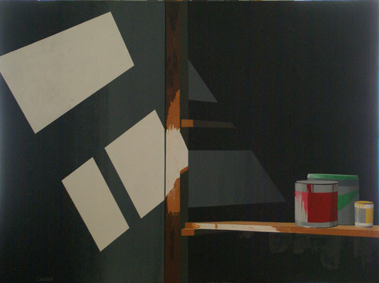 L'atelier d'Eric. Acrylique sur toile. 97 x 130 cm. 1300 €