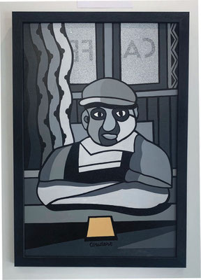 Alors elle vient cette bière ?! Acrylique sur bois. 33 x 48 cm. 175 €