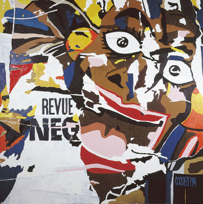 Revue nègre. Technique mixte. 150 x 150 cm. 2250 €