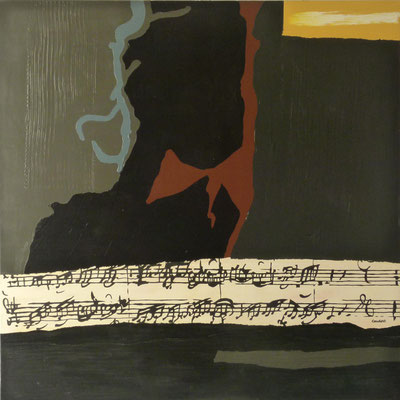 Ecriture nocturne (La passion selon St Jean JJ Bach). 120 x 120 cm.1450 €