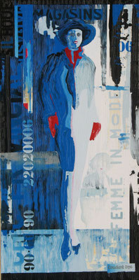 Femme in mode. Acrylique sur toile. Collection privée