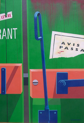 Avis de passage. Acrylique sur toile. 90 x 130 cm. 1200€