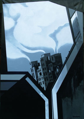 Grand hôtel. Acrylique sur toile.81 x 116 cm. 950 €