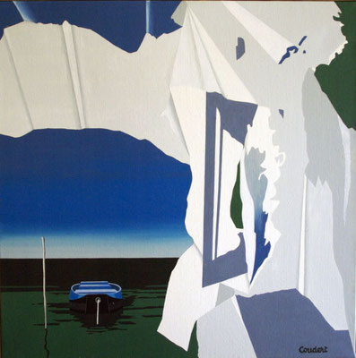 La pêche en hiver. Acrylique sur toile. Collection privée