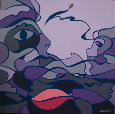 Femmes du lac. Acrylique sur toile.60 x 60 cm. 360 €