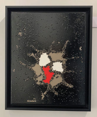 Mars. Acrylique sur toile et gravier. 38 x 46 cm. 320 €