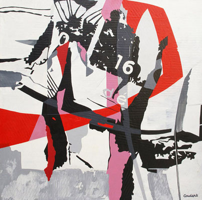 Cheval gagnant. Acrylique sur toile. Collection privée