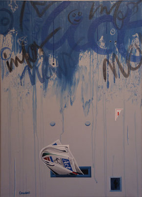 Actualités. Acrylique sur toile. 74 x 100 cm.Collection privée
