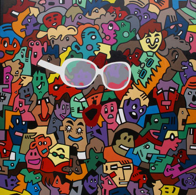 Famille L. Acrylique sur toile. Collection privée.