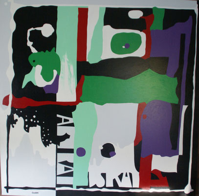 Grande abstraction 02 (complémentaire). Acrylique sur toile. 150 x  150 cm. 2250 €
