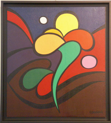 Sans titre. Acrylique sur bois encadré. 47 x 52 cm. 340 €