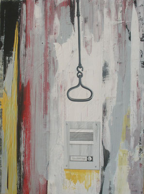 De la cloche à l'oral. Acrylique sur toile. 73 x 100 cm. 730 €