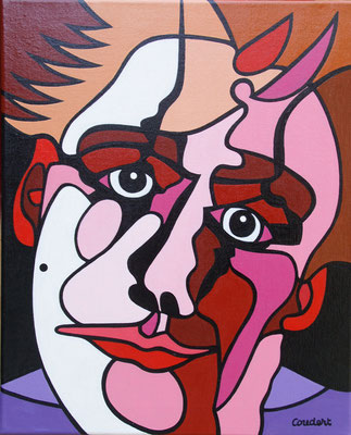 Clown. Acrylique sur toile. 38 x 46 cm. Collection privée
