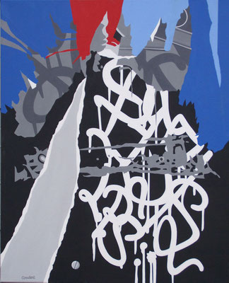 Assez. Acrylique sur toile. 82 x 100 cm. 820 €