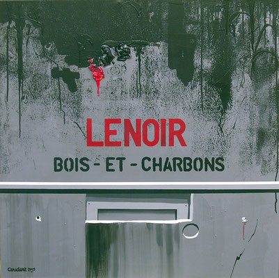 Bois et charbons. Acrylique sur toile. 100 x 100 cm. Collection privée