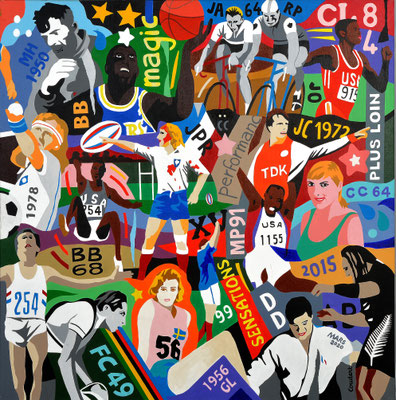 Triptyque. Acrylique sur toile. 80 x 240 cm. Collection privée